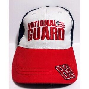 DALE EARNHART JR. NATIONAL GUARD #88 NASCAR OSFM ADJUSTABLE STRAP BACK CAP HAT